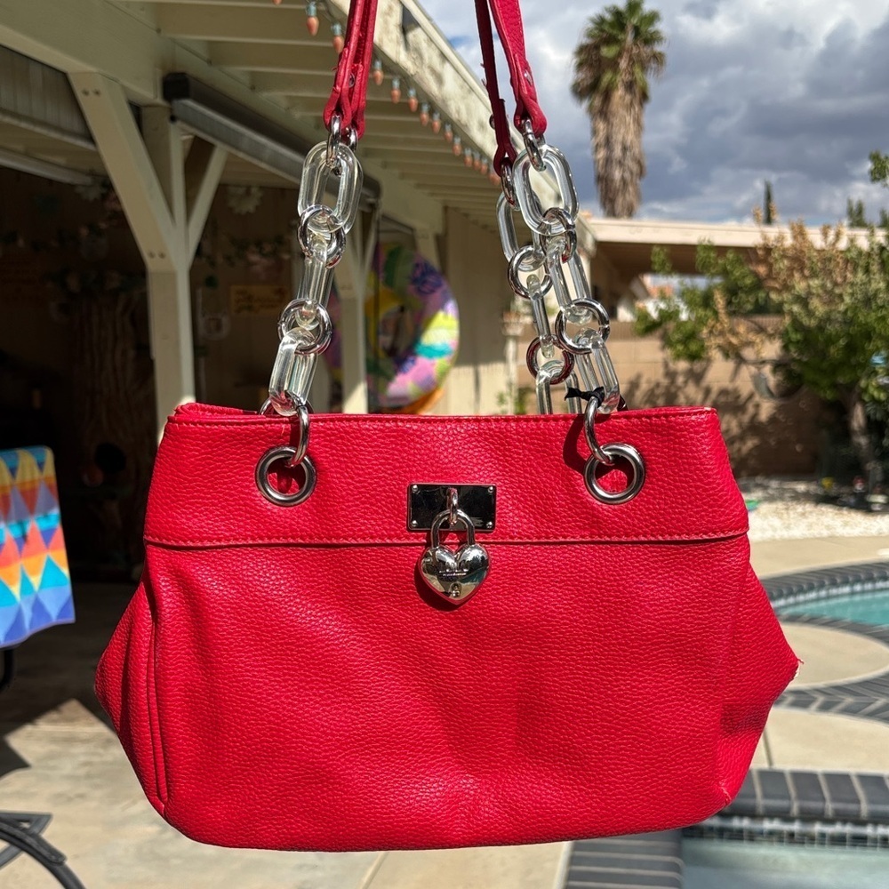 Key to My Heart Red Satchel Lulu Guinness